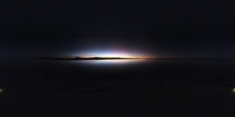 Sunrise in El Salar de Uyuni at 5am in Bolivia