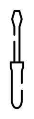 flathead screwdriver icon illustration on transparent background