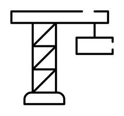 crane icon illustration on transparent background