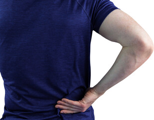 Rear view of a man with back pain 