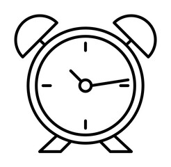 alarm clock icon illustration on transparent background