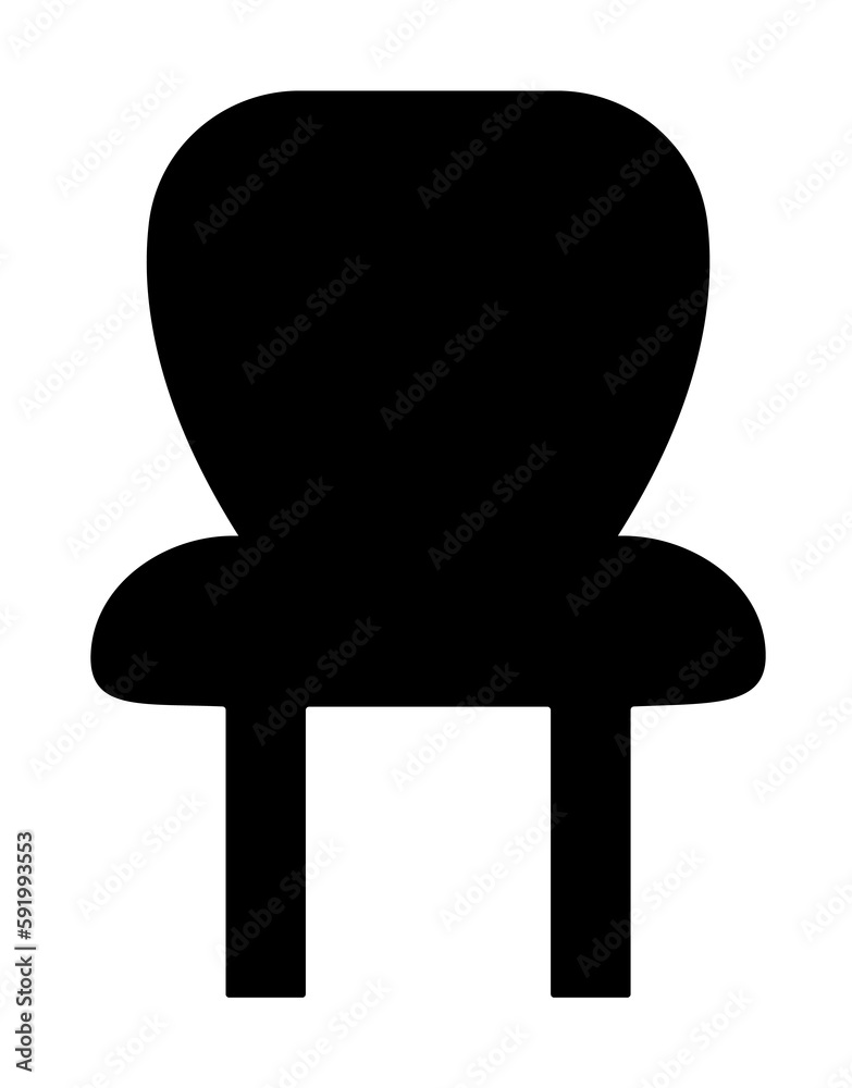 Wall mural a soft chair glyph icon illustration on transparent background