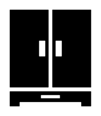 wardrobe glyph icon illustration on transparent background