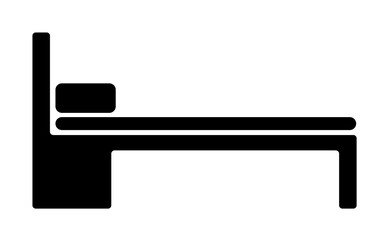 bed glyph icon illustration on transparent background
