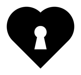 heart flat, lock icon illustration on transparent background