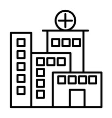 building, clinic, hospital icon illustration on transparent background
