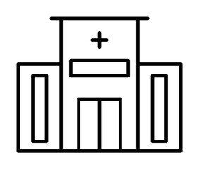 building, clinic, hospital icon illustration on transparent background