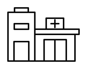 building, clinic, hospital icon illustration on transparent background