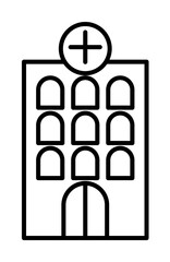 building, clinic, hospital icon illustration on transparent background