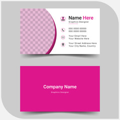 Business card design template, Vector templates. Personal visiting card with company logo. Vector illustration.