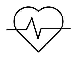 heart pulse icon illustration on transparent background