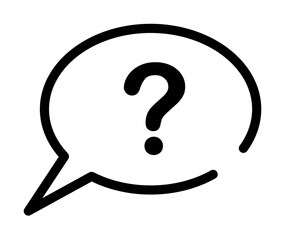question of communication bubble icon illustration on transparent background