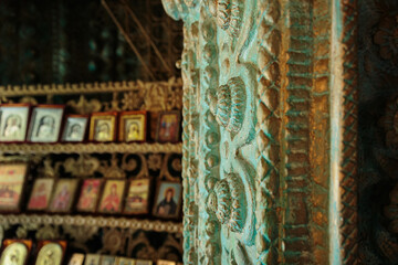 Part of the interior of old traditional orthodox church
