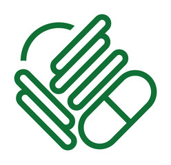 Vitamin, pills green icon illustration on transparent background