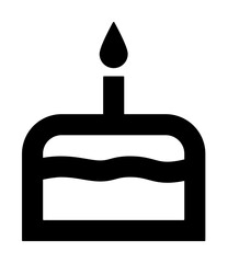 Cake icon illustration on transparent background
