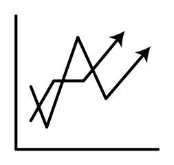 line chart line icon illustration on transparent background