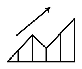 financial chart line icon illustration on transparent background