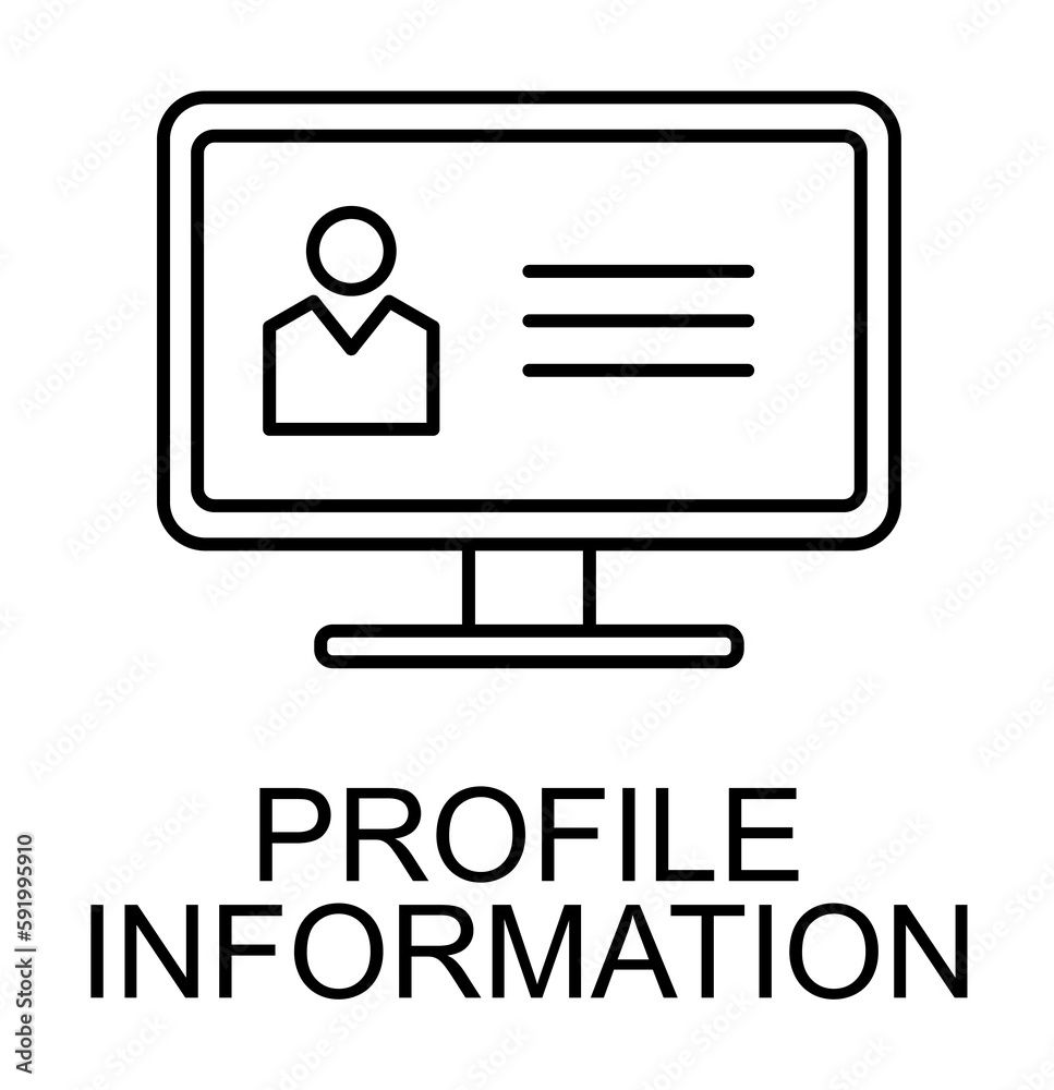 Wall mural profile information line icon illustration on transparent background