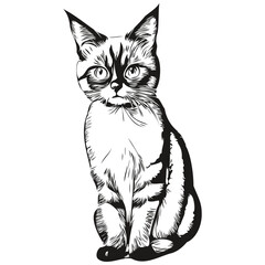 Portrait of a cute Cat on a white background kitten