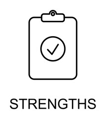 strengths line icon illustration on transparent background