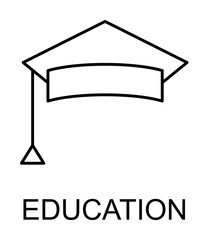 Fototapeta na wymiar education cup line icon illustration on transparent background
