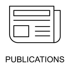 publications line icon illustration on transparent background