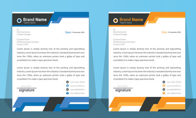 Creative & Modern Letterhead Design Template For business And Advertising.
