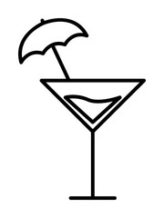 tropical cocktail icon illustration on transparent background