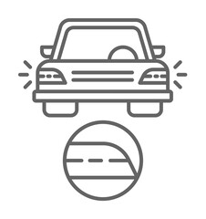 Tail light, car icon illustration on transparent background