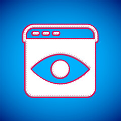 White Personal information collection icon isolated on blue background. Collection of personal data. Vector