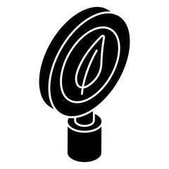 A unique design icon of search leaf