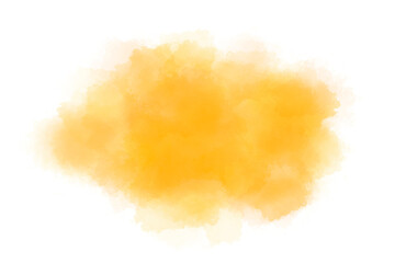 Fototapeta na wymiar Yellow watercolor brush stroke on transparency background