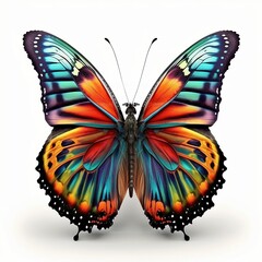 A vivid-colored butterfly isolated on a white background