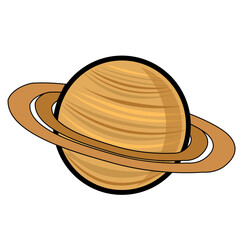 Saturn vector. Planet Saturn, solar system. Art & Illustration