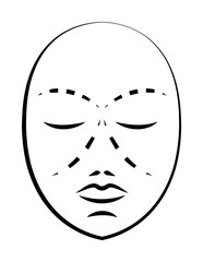 face, cosmetology, anti-ageing hand drawn on white background icon illustration on transparent background