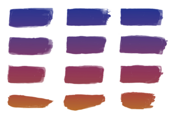 colorful brush strokes on transparent background, isolated, extracted, png file