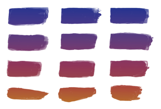 colorful brush strokes on transparent background, isolated, extracted, png file