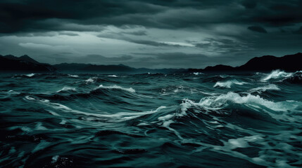 Fototapeta premium storm over the sea - by generative ai