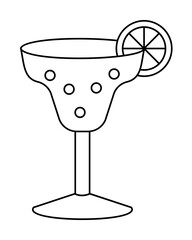 Glass cocktail icon illustration on transparent background