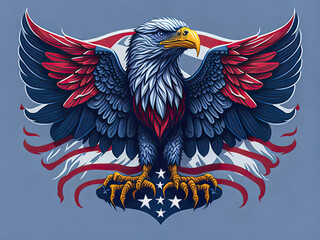 American eagle with american flag