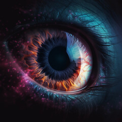 colorful eye of the person