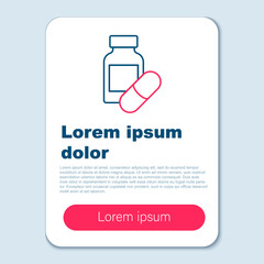 Line Sleeping pill icon isolated on grey background. Colorful outline concept. Vector