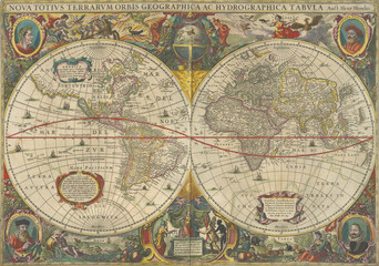 Fototapeta na wymiar old map of the world