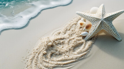 romantic seaside, detail of a tropic beach, created using generative AI