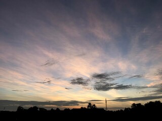 sunset over the city