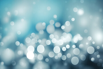 Abstract gentle blue blurred bokeh background. Generative AI.