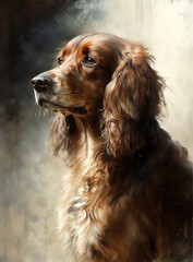Portrait of a  beautiful dog. Watercolor dog illustration, dog design. Generative AI