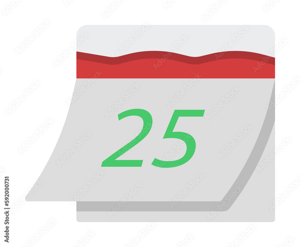 Poster calendar christmas 2 colored line icon illustration on transparent background