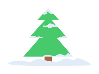 Christmas tree 2 colored line icon illustration on transparent background
