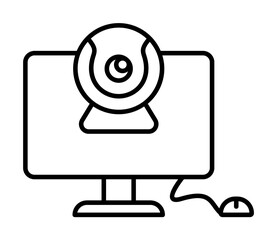 Video chat, communication icon illustration on transparent background